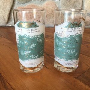 2 Vintage Golf Course Cocktail Glasses Vintage PGA memorabilia Cera Sports